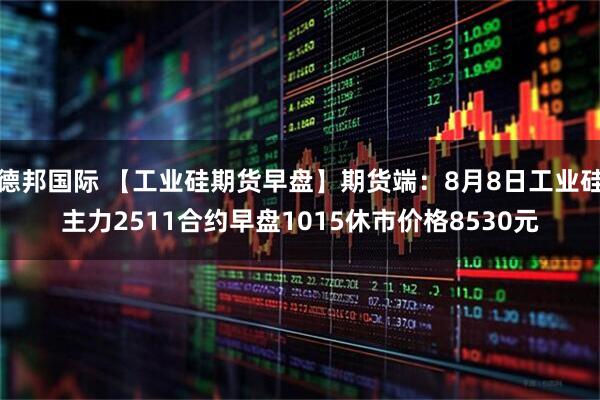 德邦国际 【工业硅期货早盘】期货端：8月8日工业硅主力2511合约早盘1015休市价格8530元